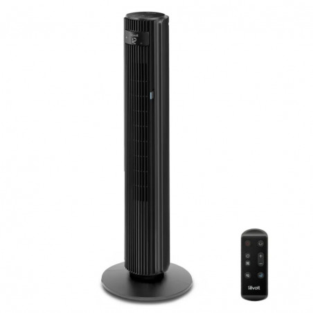 Ανεμιστήρας πύργου Levoit TempSense 42 DC, 30W, 107 cm, Για έως 49 m2, 12 ταχύτητες, 4 λειτουργίες, Χρονοδιακόπτης, Ταλάντωση 90C, Τηλεχειριστήριο, Μαύρο