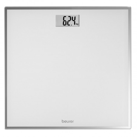 Beurer GS 120 Kompakt, Μέχρι 150 κιλά, LCD, Αυτόματη ενεργοποίηση/απενεργοποίηση, Μεγάλα ψηφία, Αναμονή ανάγνωσης, Λευκό