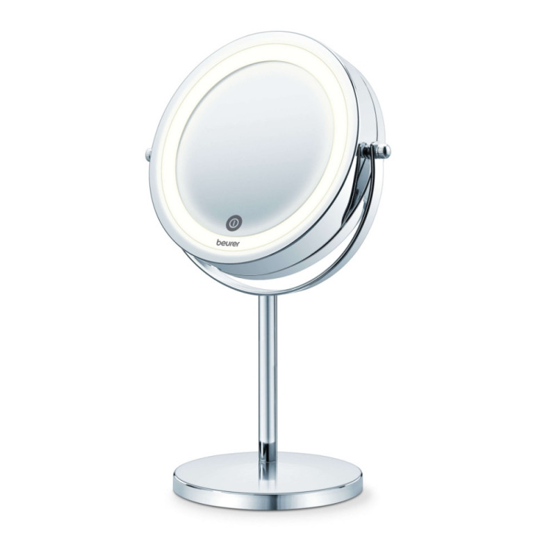 Beurer BS 55 καθρέφτης καλλυντικών, 13 cm, φως LED, 7x μεγέθυνση, αισθητήρας αφής, Ασημί