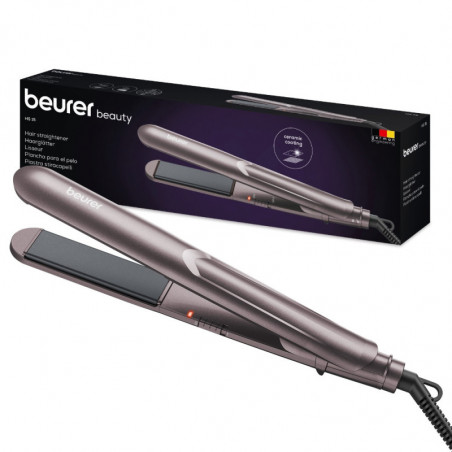 Ισιωτικό μαλλιών Beurer HS 15, 32W, Κεραμική επίστρωση, Γρήγορη θέρμανση, 100-220C, Ροζ χρυσό