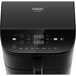 Cosori CAF-DC121 Turbo Tower Διπλή φριτέζα ζεστού αέρα, 2630W, 4.3/6.5 L, 7 προγράμματα, 30-230C, έλεγχος αφής, χρονοδιακόπτης, κρύοι τοίχοι, μαύρο