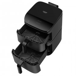 Cosori CAF-DC121 Turbo Tower Διπλή φριτέζα ζεστού αέρα, 2630W, 4.3/6.5 L, 7 προγράμματα, 30-230C, έλεγχος αφής, χρονοδιακόπτης, κρύοι τοίχοι, μαύρο