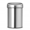 Κάδος Brabantia Touch Bin 647217, 3 L, Ομαλό και αθόρυβο άνοιγμα, Επιτοίχια τοποθέτηση, Ανθεκτικός στα δακτυλικά αποτυπώματα, Inox
