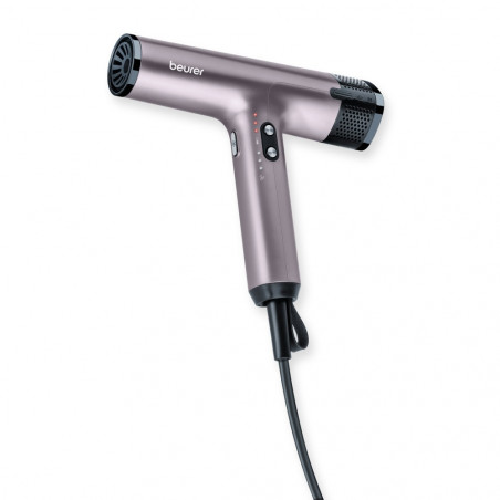 Στεγνωτήρας μαλλιών Beurer HC 100, 1700W, 4 ρυθμίσεις, Ενσωματωμένη μνήμη, Οθόνη LED, Μαγνητικά εξαρτήματα, Ιονισμός, Μωβ