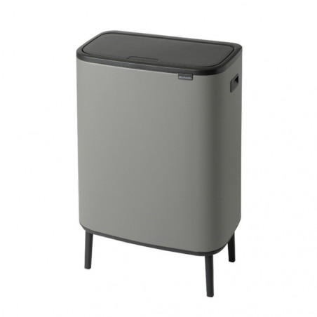 Κάδος Brabantia Bo Touch Hi 1001266, 2x30 l, Στεγανή εφαρμογή στον τοίχο, Ρύθμιση ποδιού, Ορυκτέλαιο με επικάλυψη, Γκρι