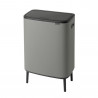 Κάδος Brabantia Bo Touch Hi 1001266, 2x30 l, Στεγανή εφαρμογή στον τοίχο, Ρύθμιση ποδιού, Ορυκτέλαιο με επικάλυψη, Γκρι
