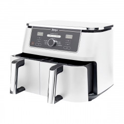 Ninja AF400EUWH διπλή φριτέζα θερμού αέρα, 2470W, 9,5 l, 6 προγράμματα, 40-240 C, ανεξάρτητες ζώνες, Λευκό