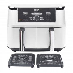 Ninja AF400EUWH διπλή φριτέζα θερμού αέρα, 2470W, 9,5 l, 6 προγράμματα, 40-240 C, ανεξάρτητες ζώνες, Λευκό