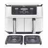 Ninja AF400EUWH διπλή φριτέζα θερμού αέρα, 2470W, 9,5 l, 6 προγράμματα, 40-240 C, ανεξάρτητες ζώνες, Λευκό