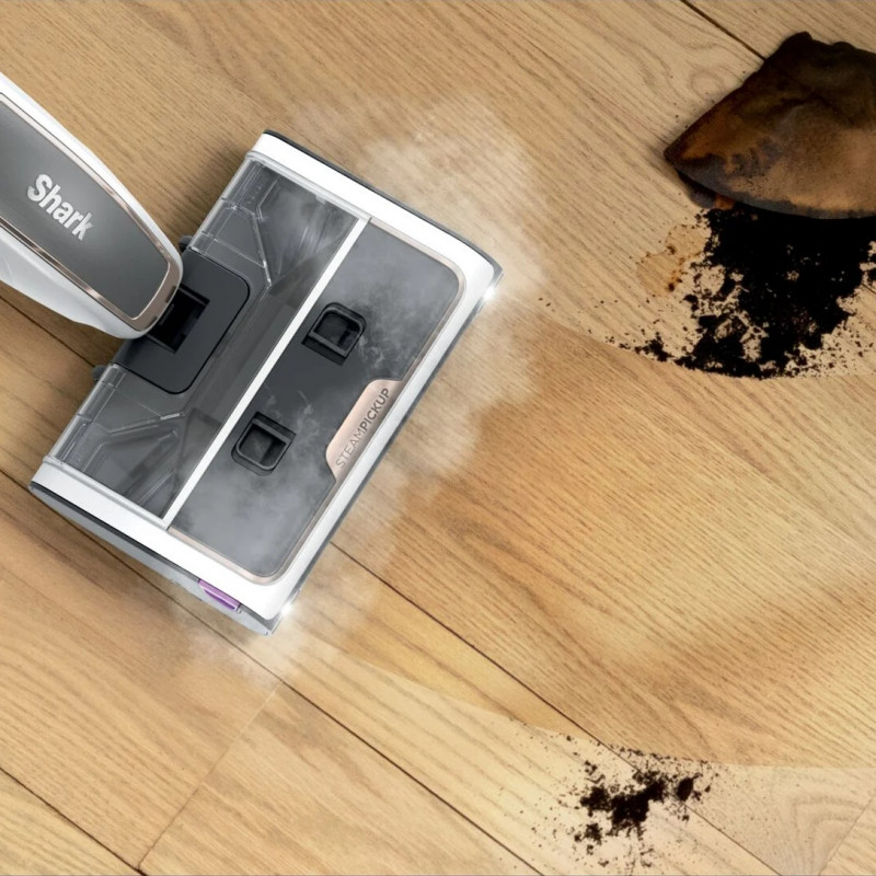 3σε1 Shark SteamPickUp SD200EU, 1230W, 0,42 l, καθαρισμός χωρίς χημικά, σταθμός αποθήκευσης, Λευκό