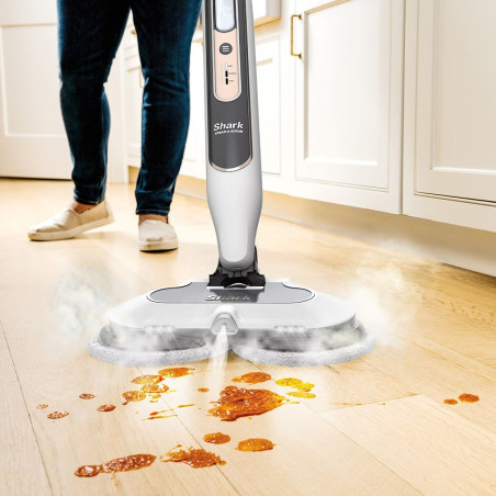 Καθαριστής ατμού Shark Steam & Scrub S8201EU, 1120W, 0.35 l, 3 ρυθμίσεις, καθαρισμός χωρίς χημικά, 150 στροφές ανά λεπτό, Steam Blaster, Λευκό