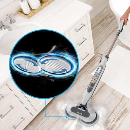Καθαριστής ατμού Shark Steam & Scrub S8201EU, 1120W, 0.35 l, 3 ρυθμίσεις, καθαρισμός χωρίς χημικά, 150 στροφές ανά λεπτό, Steam Blaster, Λευκό