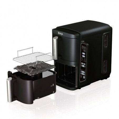 Φριτέζα θερμού αέρα Ninja SL300EU, 2470W, 7,6 l, 40-240C, 2 καλάθια, 6 προγράμματα, συγχρονισμένο μαγείρεμα, χρονοδιακόπτης, αυτόματη διακοπή, μαύρο χρώμα