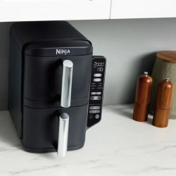 Φριτέζα θερμού αέρα Ninja SL300EU, 2470W, 7,6 l, 40-240C, 2 καλάθια, 6 προγράμματα, συγχρονισμένο μαγείρεμα, χρονοδιακόπτης, αυτόματη διακοπή, μαύρο χρώμα
