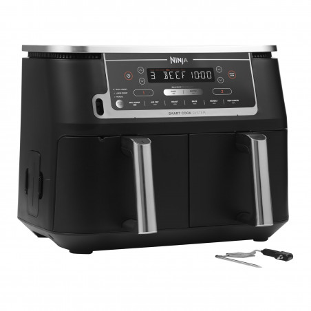 Ninja AF451EU Διπλή φριτέζα ζεστού αέρα, 2470W, 9,5L, 6 προγράμματα, ανεξάρτητες ζώνες, συγχρονισμός, μαύρο χρώμα