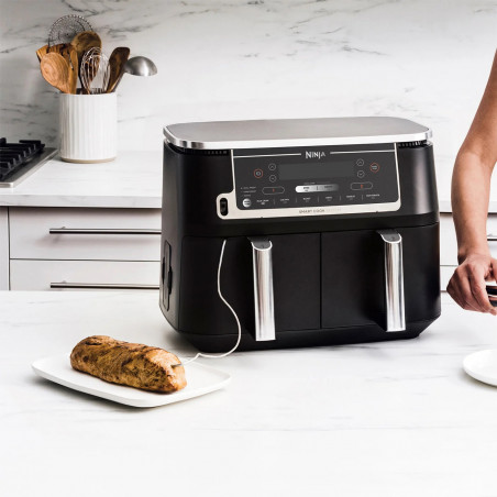 Ninja AF451EU Διπλή φριτέζα ζεστού αέρα, 2470W, 9,5L, 6 προγράμματα, ανεξάρτητες ζώνες, συγχρονισμός, μαύρο χρώμα