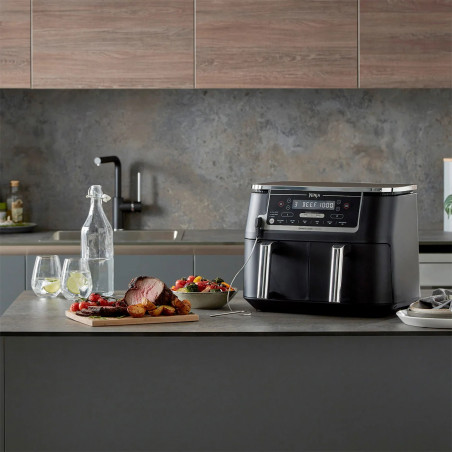 Ninja AF451EU Διπλή φριτέζα ζεστού αέρα, 2470W, 9,5L, 6 προγράμματα, ανεξάρτητες ζώνες, συγχρονισμός, μαύρο χρώμα
