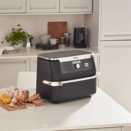 Διπλή φριτέζα με ζεστό αέρα Ninja AF500EU, 10,4 l, 7 προγράμματα, Χρονοδιακόπτης, Ανεξάρτητες ζώνες, Μαύρο