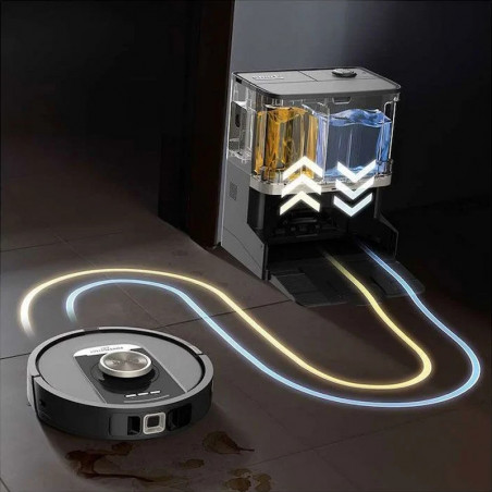 Ρομποτική ηλεκτρική σκούπα Shark PowerDetect Max RV2800ZEEU, 650W, 0,3 l, 372 m2, 360 LiDAR, Αυτονομία έως 110 λεπτά, Ανίχνευση υγρών άκρων, Μαύρο