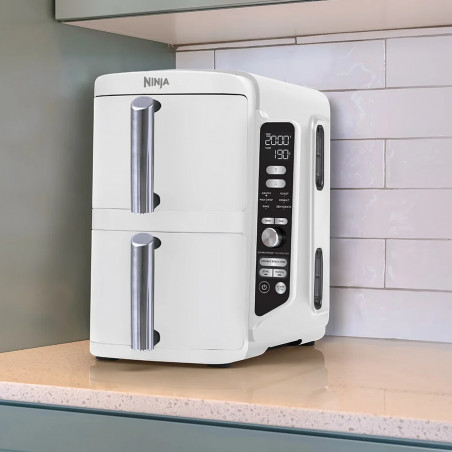 Ninja SL400EUWH, 2470W, 9,5 l, 2 καλάθια, 6 προγράμματα, λειτουργίες Max Crisp, Sync and Match, Λευκό