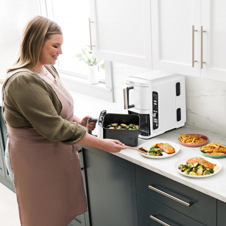 Ninja SL400EUWH, 2470W, 9,5 l, 2 καλάθια, 6 προγράμματα, λειτουργίες Max Crisp, Sync and Match, Λευκό