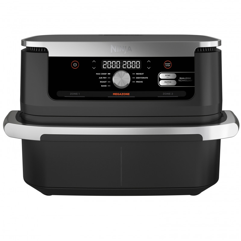 Διπλή φριτέζα με ζεστό αέρα Ninja AF500EU, 10,4 l, 7 προγράμματα, Χρονοδιακόπτης, Ανεξάρτητες ζώνες, Μαύρο