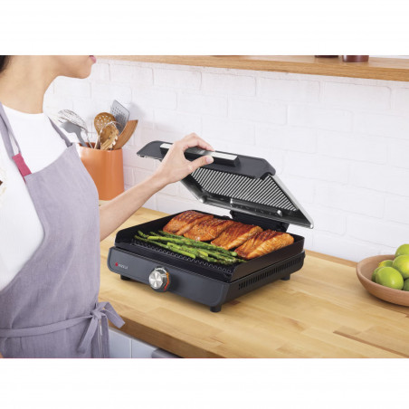 Ηλεκτρική ψησταριά Ninja GR101EU, 1450W, 28x37 cm, Γρήγορη θέρμανση, 60-260C, 2 πλάκες, Μαύρο