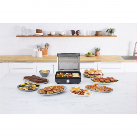 Ηλεκτρική ψησταριά Ninja GR101EU, 1450W, 28x37 cm, Γρήγορη θέρμανση, 60-260C, 2 πλάκες, Μαύρο
