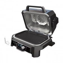 Ηλεκτρική ψησταριά Ninja OG901EU, SMART, 1700W, 7 προγράμματα, 45x29 cm, 260C, Κεραμική Πλόκα, Τεχνολογία Woodfire, IPX4, Cheren/blue