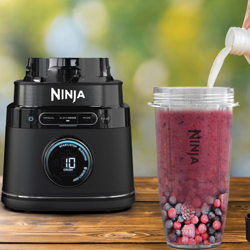 Μπλέντερ Ninja Detect Power Pro & Single Serve TB301EU, 1200W, 2,1L, 10 ταχύτητες + παλμοί, BlendSense, Torque Detect, Χρονοδιακόπτης, Αναγνώριση συστατικών, Μαύρο