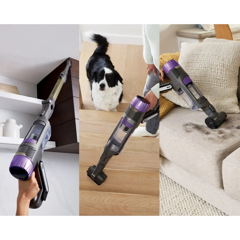 Όρθια ηλεκτρική σκούπα Shark IP3251EUT, 380W, 0.7 l, PowerDetect, Βραχίονας με δυνατότητα απόσπασης, Αυτονομία 70 λεπτά, Γκρι/Μωβ