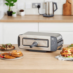 Τοστιέρα Ninja 3 σε 1 ST202EU, 2400W, 7 προγράμματα, έλεγχος θερμοκρασίας, ψησταριά, απόψυξη, αναθέρμανση, οριζόντια λειτουργία, ασημί