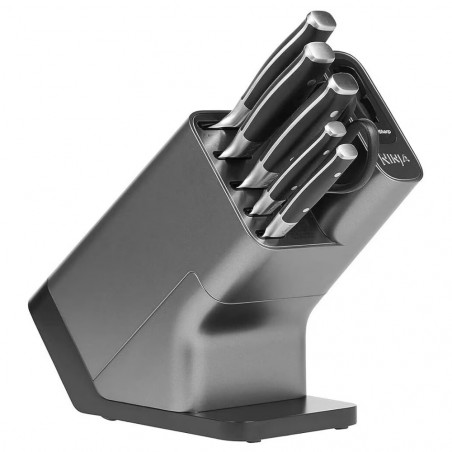 Σετ μαχαιριών κουζίνας με ακονιστήρι Ninja K32014EUUK, 6 τεμαχίων, StaySharp, Εργονομικός σχεδιασμός, Ασημί/μαύρο