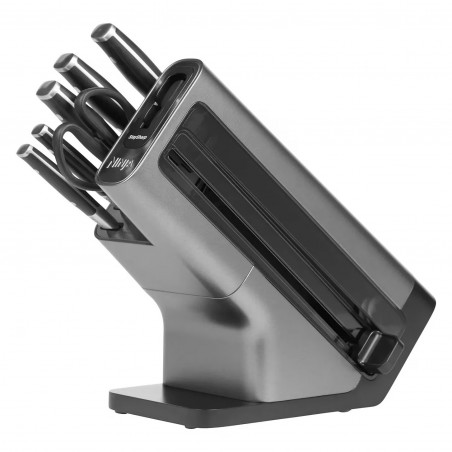 Σετ μαχαιριών κουζίνας με ακονιστήρι Ninja K32014EUUK, 6 τεμαχίων, StaySharp, Εργονομικός σχεδιασμός, Ασημί/μαύρο