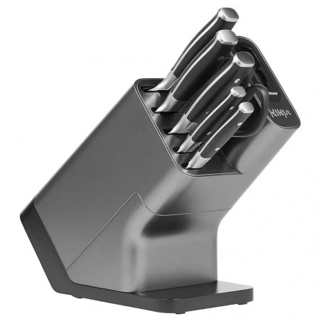 Σετ μαχαιριών κουζίνας με ακονιστήρι Ninja K32014EUUK, 6 τεμαχίων, StaySharp, Εργονομικός σχεδιασμός, Ασημί/μαύρο