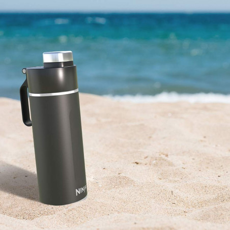 Thermos Ninja DW2401EUUKBK, 700 ml, Κατάλληλο για ανθρακούχα ποτά, Τριπλή μόνωση, Χωρίς BPA, Ζεστό έως 8 ώρες, Κρύο έως 24 ώρες, Μαύρο