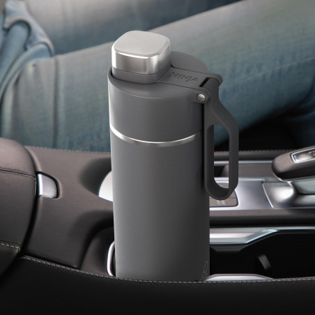 Thermos Ninja DW2401EUUKGY, 700 ml, Κατάλληλο για ανθρακούχα ποτά, Τριπλή μόνωση, Χωρίς BPA, Ζεστό έως 8 ώρες, Κρύο έως 24 ώρες, Γκρι