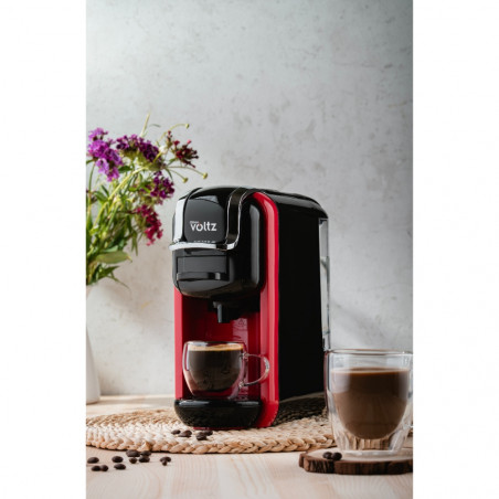 Μηχανή Espresso 8 σε 1 Oliver Voltz OV51171B5, 1450W, 19 bar, Μαύρο / κόκκινο
