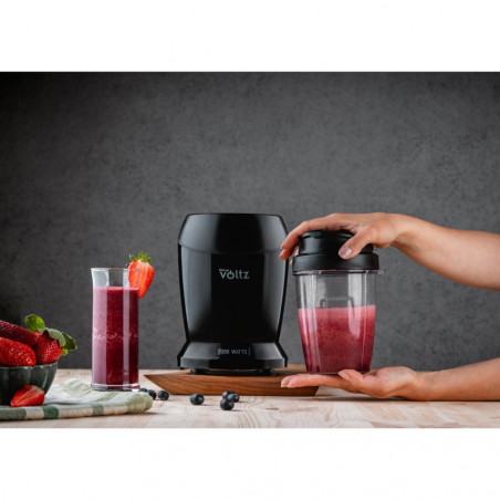 Nutri Blender Oliver Voltz OV51162D, 1200 W, 2 φλιτζάνια, BPA Free, 1L/800 ml, θρυμματισμός πάγου, μαύρο
