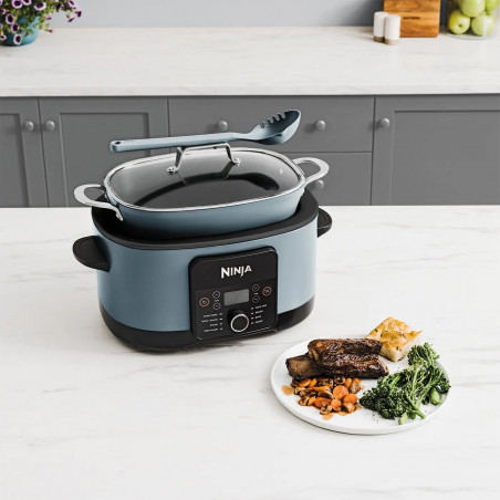Ninja Foodi PossibleCooker 8in1 MC1001EU, 1200W, 8 l, 8 προγράμματα, Κεραμική επίστρωση, Χρονοδιακόπτης, Τριπλή θερμότητα σύντηξης, Μπλε/Μαύρο