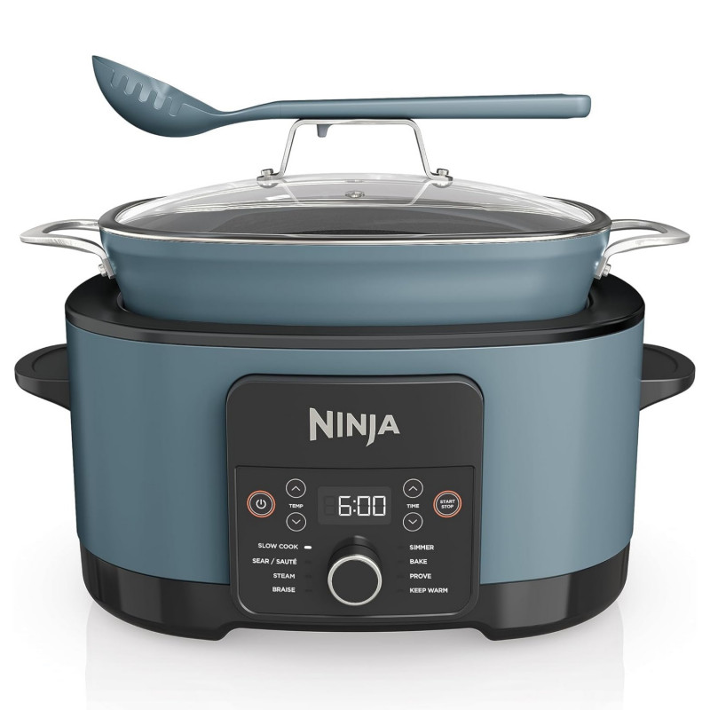 Ninja Foodi PossibleCooker 8in1 MC1001EU, 1200W, 8 l, 8 προγράμματα, Κεραμική επίστρωση, Χρονοδιακόπτης, Τριπλή θερμότητα σύντηξης, Μπλε/Μαύρο