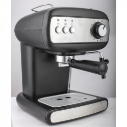 Μηχανή εσπρέσο Crown CEM-1525, 850W, 15 bar, 1.2 l, Θέρμανση φλιτζανιών, Ατμός, Κινητό δοχείο, Δίσκος κρέμας, Μαύρο