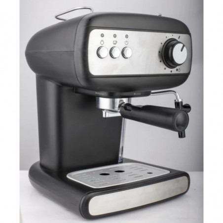 Μηχανή εσπρέσο Crown CEM-1525, 850W, 15 bar, 1.2 l, Θέρμανση φλιτζανιών, Ατμός, Κινητό δοχείο, Δίσκος κρέμας, Μαύρο