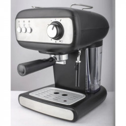 Μηχανή εσπρέσο Crown CEM-1525, 850W, 15 bar, 1.2 l, Θέρμανση φλιτζανιών, Ατμός, Κινητό δοχείο, Δίσκος κρέμας, Μαύρο