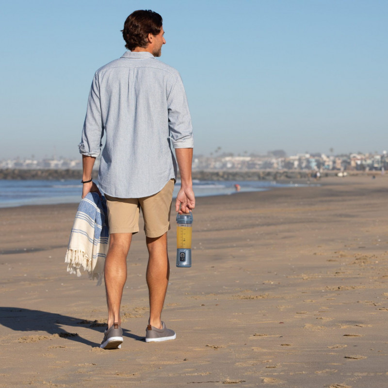 Φορητός μπλέντερ Ninja Blast BC151EUNV, 7,4 W, 530 ml, Ατσάλινο μαχαίρι με 6 λεπίδες, Θρυμματισμός πάγου, Έως 10 κύκλοι, Χωρίς BPA, USB-C, Μπλε