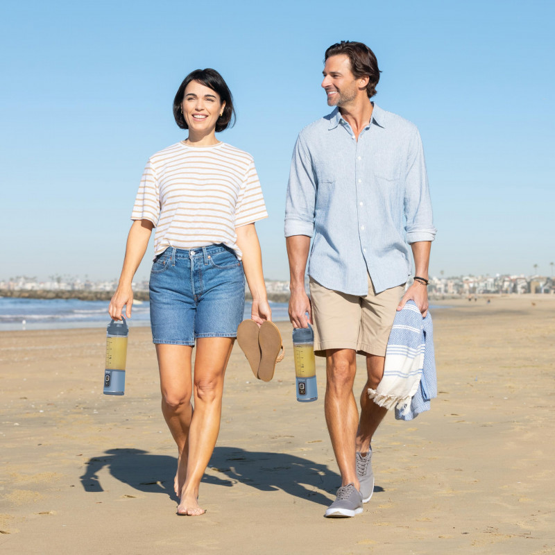 Φορητός μπλέντερ Ninja Blast BC151EUNV, 7,4 W, 530 ml, Ατσάλινο μαχαίρι με 6 λεπίδες, Θρυμματισμός πάγου, Έως 10 κύκλοι, Χωρίς BPA, USB-C, Μπλε