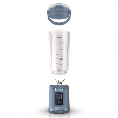 Φορητός μπλέντερ Ninja Blast BC151EUNV, 7,4 W, 530 ml, Ατσάλινο μαχαίρι με 6 λεπίδες, Θρυμματισμός πάγου, Έως 10 κύκλοι, Χωρίς BPA, USB-C, Μπλε
