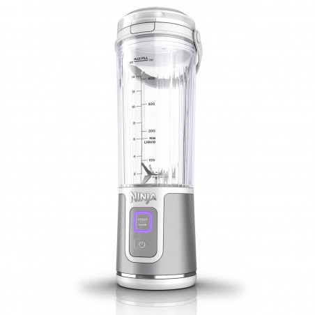 Φορητό μπλέντερ Ninja Blast BC151EUWH, 7,4W, 530 ml, ατσάλινη λεπίδα με 6 λεπίδες, θρυμματισμός πάγου, έως 10 κύκλοι, χωρίς BPA, USB-C, λευκό