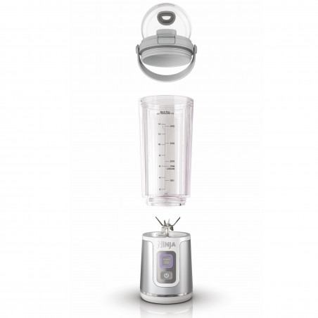 Φορητό μπλέντερ Ninja Blast BC151EUWH, 7,4W, 530 ml, ατσάλινη λεπίδα με 6 λεπίδες, θρυμματισμός πάγου, έως 10 κύκλοι, χωρίς BPA, USB-C, λευκό