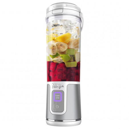Φορητό μπλέντερ Ninja Blast BC151EUWH, 7,4W, 530 ml, ατσάλινη λεπίδα με 6 λεπίδες, θρυμματισμός πάγου, έως 10 κύκλοι, χωρίς BPA, USB-C, λευκό